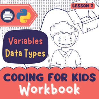 Preview of Computer coding in Python Worksheets for Beginners | Variables and Data Types
