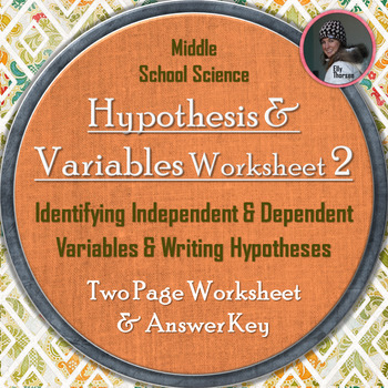 Preview of Hypothesis, Independent Variable, and Dependent Variable Worksheet Two