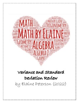 Preview of Variance and Standard Deviation Review