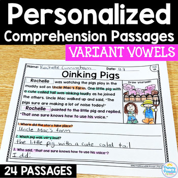 Preview of Variant Vowel Reading Passages: PERSONALIZED Comprehension with Class Sets