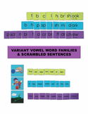Variant Vowel Word Families & Scrambled Sentences