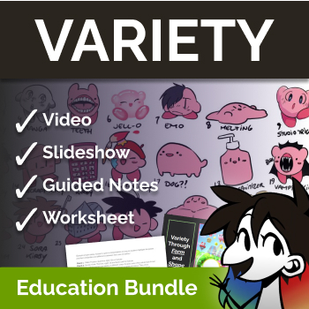 Preview of Variety - Principle of Design Bundle | Worksheet, Answers, Slideshow, Video +