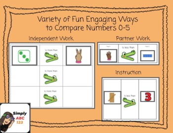 Preview of Variety of Fun Engaging Ways to Compare Numbers 0-5