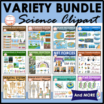 Preview of Variety of Realistic Science Clipart Bundle | Biology Physical Earth Science