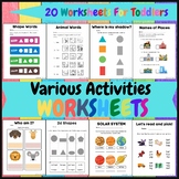 Various Activities Worksheets For Toddlers