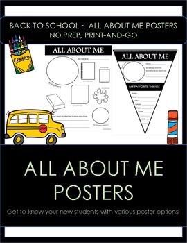 Various All About Me Posters ~ Back to School Resource by The Full Cup ...