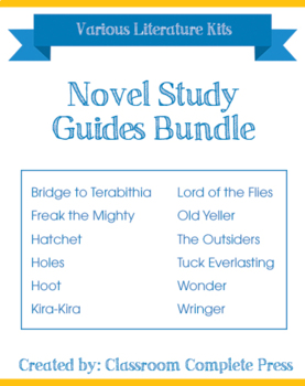 Preview of Various Novel Study Guides/Literature Kits BUNDLE