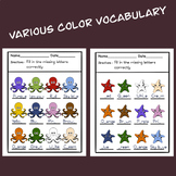 Various color vocabulary (Free)