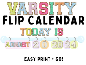 Preview of Varsity Flip Calendar
