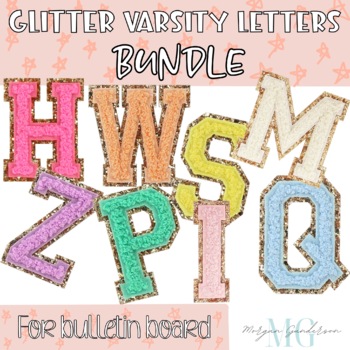 Preview of Varsity Glitter Letter Alphabet BUNDLE!