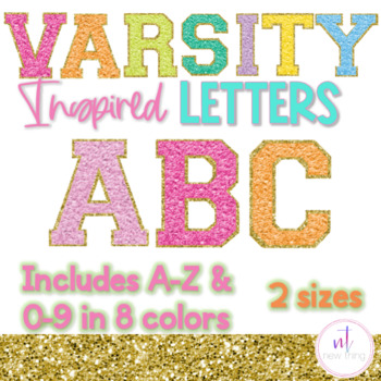 Varsity Patch Letters for Bulletin Boards in Six Muted Retro Boho