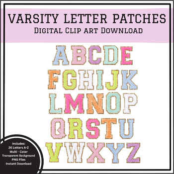 Preview of MultiColor Varsity Letter Patches Clipart