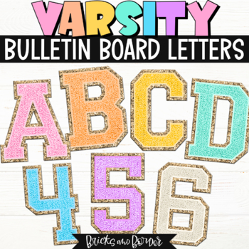Varsity Patch Letter Bulletin Bundle: Inc. Pastels, Brights, Borders &  Calendar