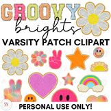 Varsity Patch Clipart | Chenille Clipart | Groovy Decor | 