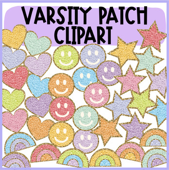 Preview of Varsity Patches Clipart | bulletin board clipart, groovy decor rainbow