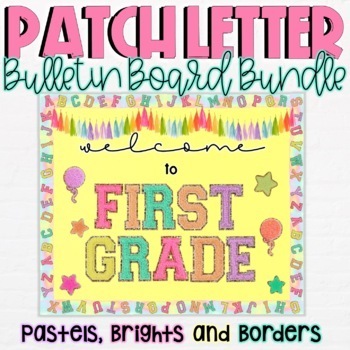 Varsity Patch Letter Bulletin Bundle: Inc. Pastels, Brights, Borders &  Calendar