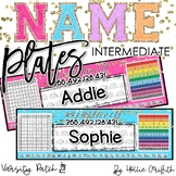 Varsity Patch Letters Intermediate Name Tags | Editable Cl