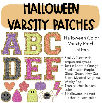 Preview of Varsity Patch Letters | bulletin board letters, halloween, spooky season