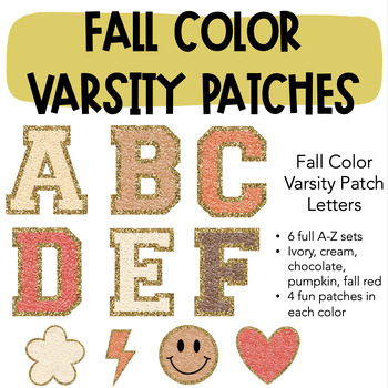 Preview of Varsity Patch Letters | bulletin board letters, retro fall autumn