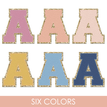 Varsity Patch Letters for Bulletin Boards in Six Muted Retro Boho