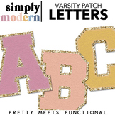 Varsity Patch Letters for Bulletin Boards in Six Muted Mod