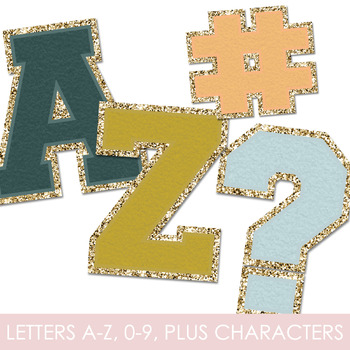 Varsity Letter Patches, Assorted Colors