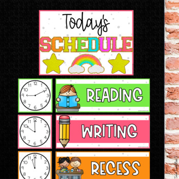 Varsity Rainbow Schedule Cards Visual Timetable EDITABLE | Varsity ...