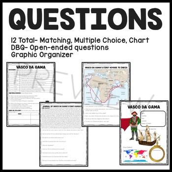 Explorer Vasco da Gama Reading Comprehension and DBQ Worksheet | TpT