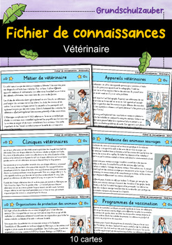 Preview of Vétérinaire - Fiches de connaissances - Métiers (français)