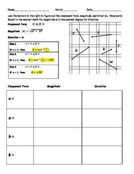 vector basics worksheets by elias robles iii teachers pay teachers