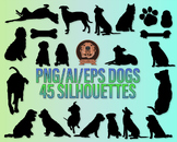 Vector Dog Breed Silhouette Bundle - AI/Eps/Png, Various B