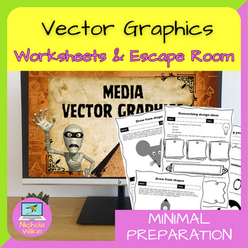 Preview of Vector Graphics Escape Room and Worksheets Bundle
