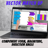 Vector Match Up - Component Form, Magnitude,  Direction Angle