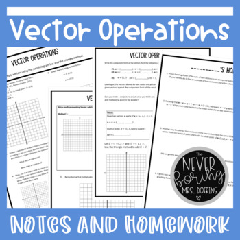 Preview of Vector Operations Guided Notes and Homework for Precalculus or Geometry