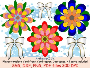 Download Vector Paper Flower Template 3d Floral Stencil Scrapbook Sunflower Clipart