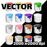 Vector graphics PNG. Cans of paint. Transparent background