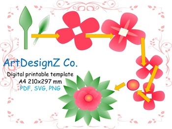3D Paper Flower Template from ecdn.teacherspayteachers.com