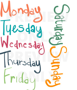 days of the week clip art