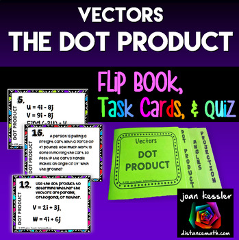 Preview of Vectors Dot Product and Applications Task Cards Foldable HW