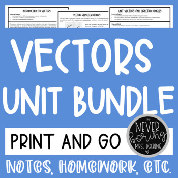 Preview of Vectors Unit Bundle: Notes, Homework, Activities, for Precalculus or Geometry