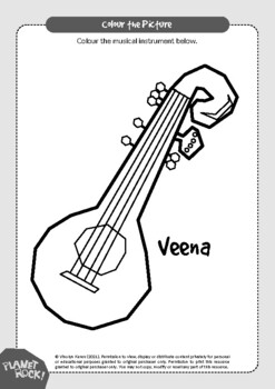 Preview of Veena Coloring Page