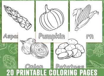 coloring pages vegetables preschoolers books