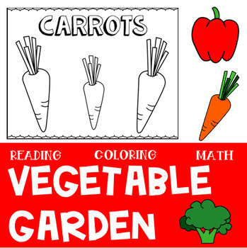 Preview of Vegetable Garden - Coloring Sheets , Math , and Poem Comprehension