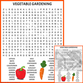 Preview of Vegetable Gardening Word Search