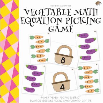 Preview of Vegetable Math Equation Picking Game
