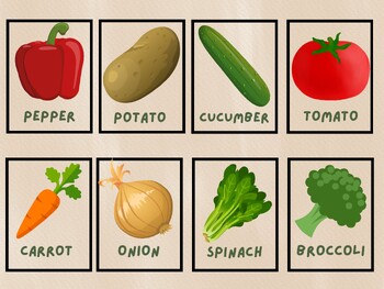 Preview of Vegetable Sight Word Flash Cards