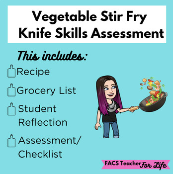Preview of Vegetable Stir Fry Knife Skills Lab & Assessment - FACS, FCS, Cooking