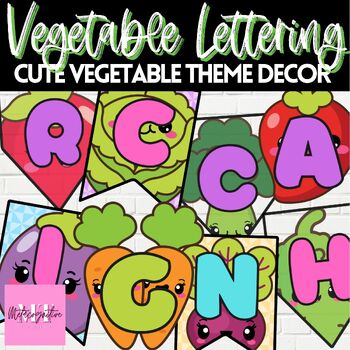 Preview of Vegetable Theme Bulletin Board Letters Display Sets & Numbers