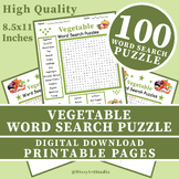 Vegetable Word Search Puzzle Worksheet Activity