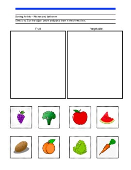 Preview of Vegetable vs. Fruit Sort